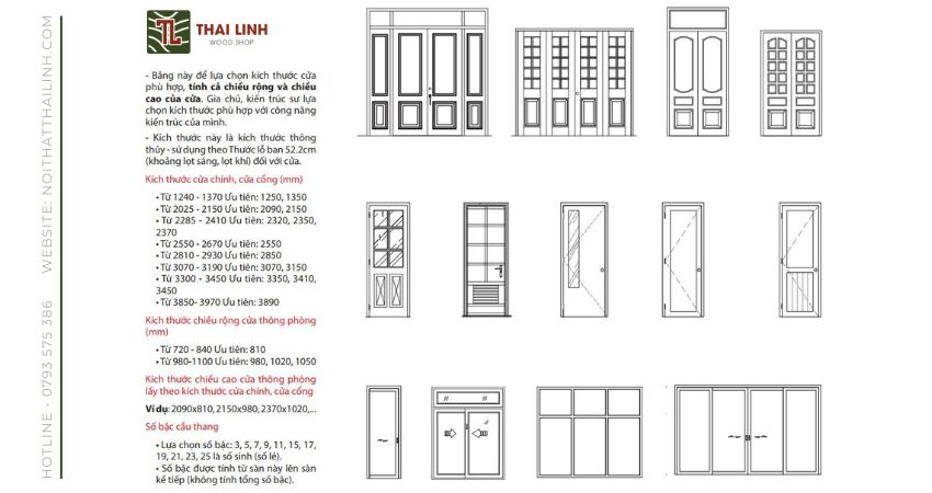 Kích thước cửa chính chuẩn phong thủy cho từng loại cửa